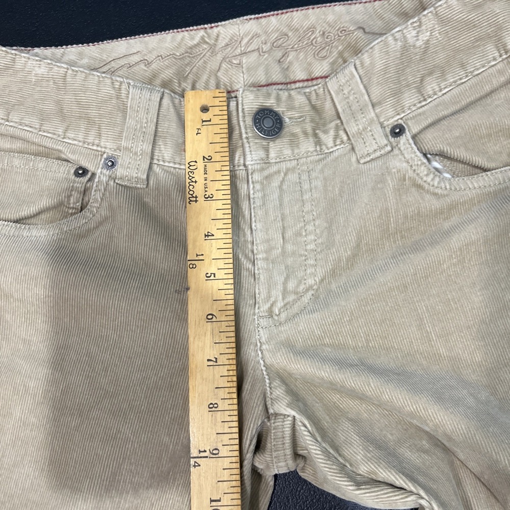Tommy Hilfiger Tan Corduroy Bootcut Pants Womens 2 Khaki Academia 90s Y2K Earthy - Picture 5 of 9